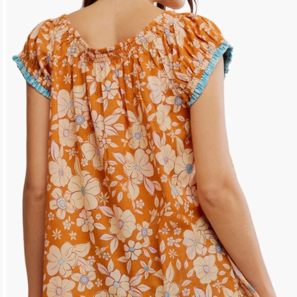 Frankie Floral Tunic Free People Orange - Picture 5 of 8